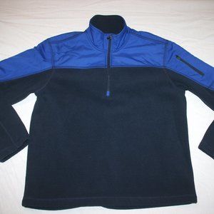 Starter 1/2 Zip Mock Neck Fleece Sweatshirt Men M Blue